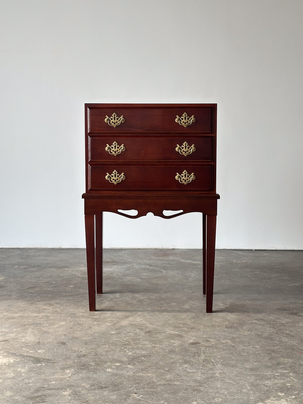 Georgian Chippendale Mahogany Three-Drawer Chest on Stand, 1960s