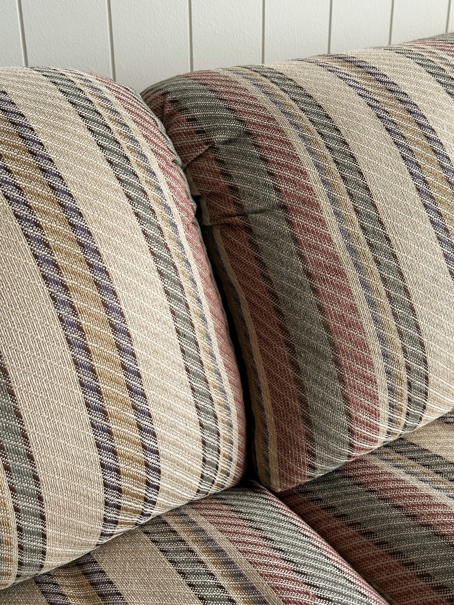Vintage Postmodern Three-Piece Modular Sofa in Original Striped Upholstery, C. 1980s