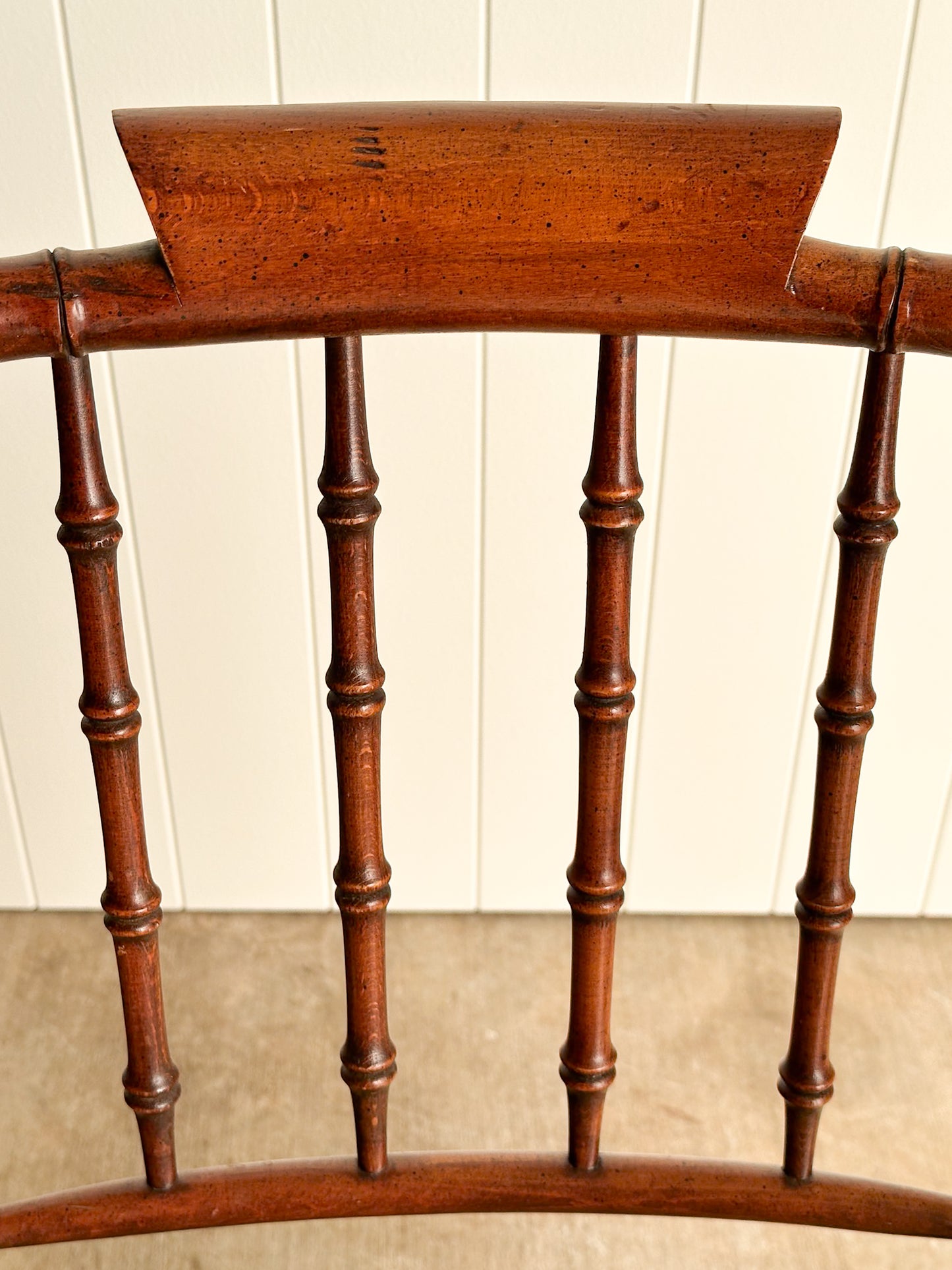 Vintage Wooden Armchair with Cane Seat