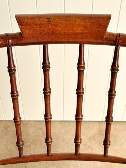Vintage Wooden Armchair with Cane Seat