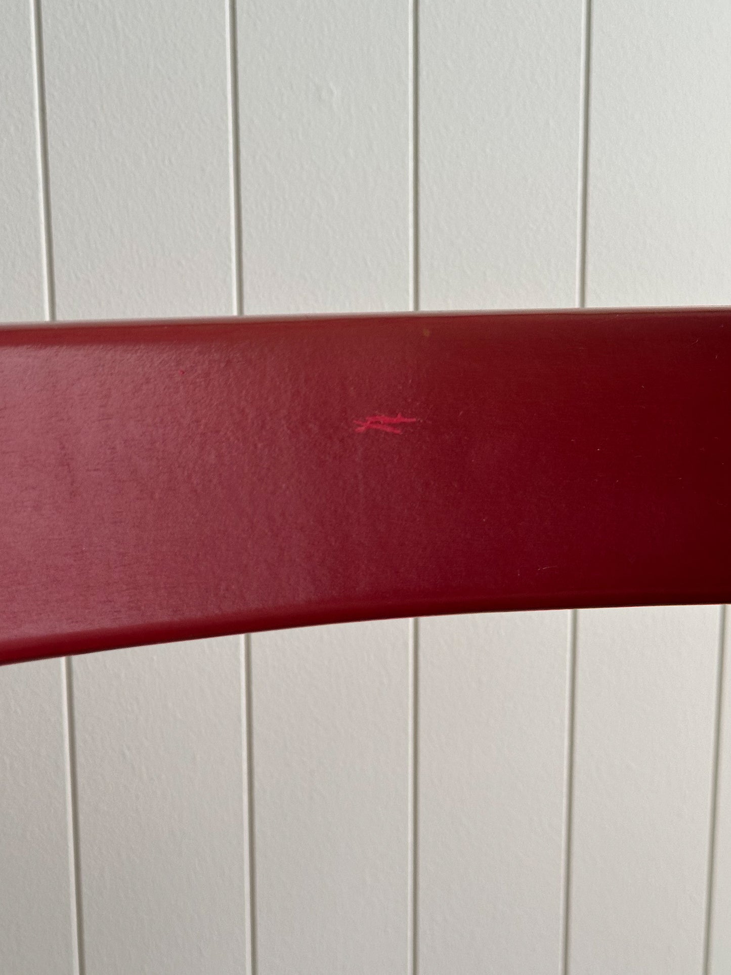 Set of Six Vintage Red Lacquered Dining Armchairs, Attributed to Vico Magistretti