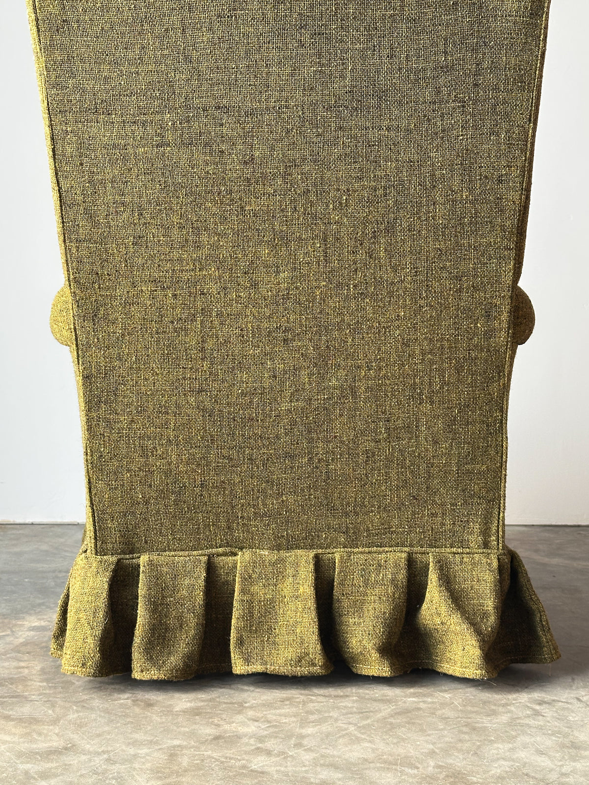 Olive Tweed Swivel Rocker with Patchwork Plaid Upholstery, 1970s