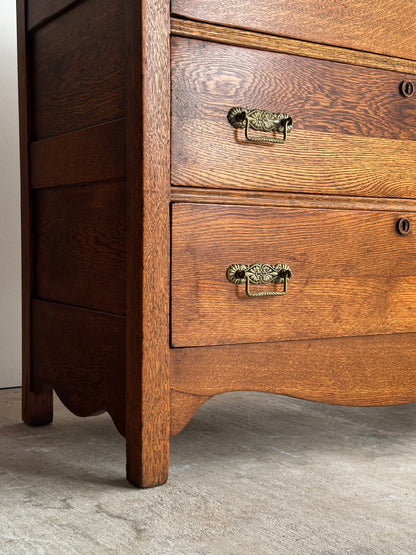 Late 19th Century Antique Oak Chest of Drawers