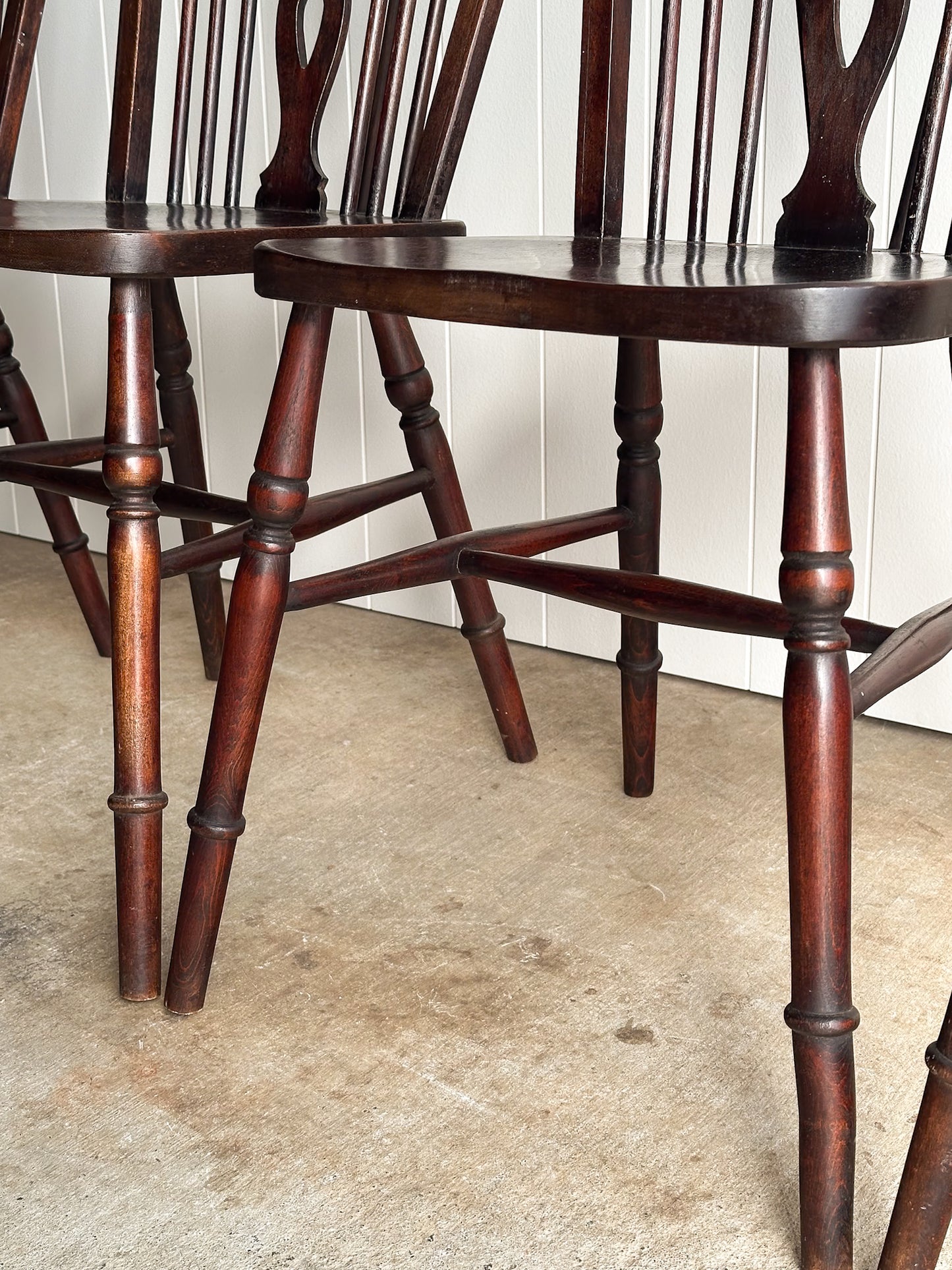 Antique English Windsor Dining Chairs, Set of 4