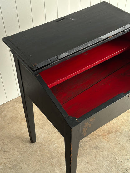 Early 19th Century Antique American Folk Art Painted Slant-Front Desk