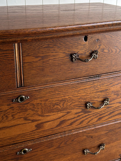 Antique Oak Chest of Drawers, Late 19th Century