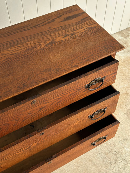 Antique Oak Chest of Drawers, Late 19th Century