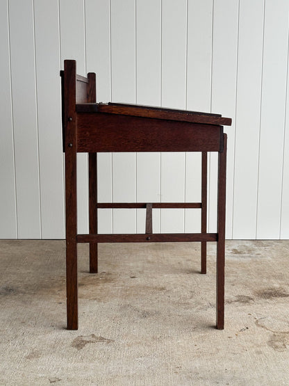 Antique American Oak Schoolhouse Children's Writing Desk