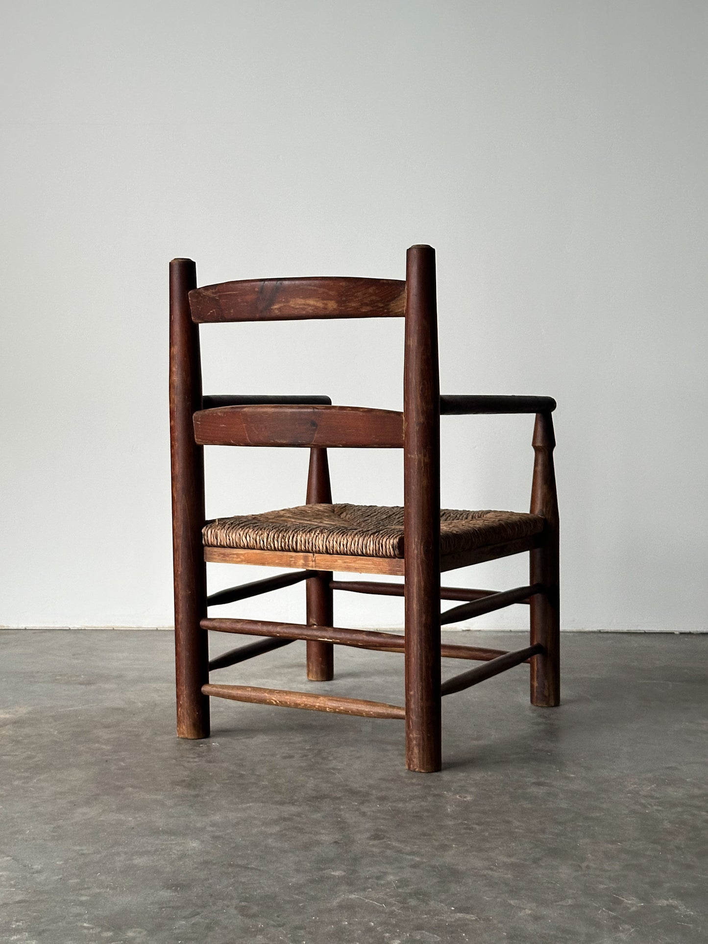 Rustic Pine Hearth Armchairs, France, Mid-20th Century, Set of Four