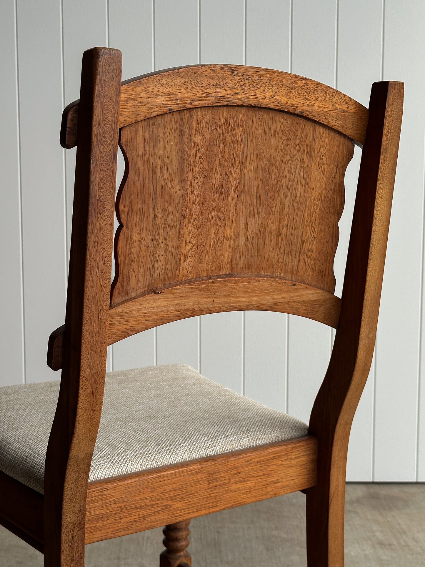 Set of Four Antique English Oak Dining Chairs, C. 1900