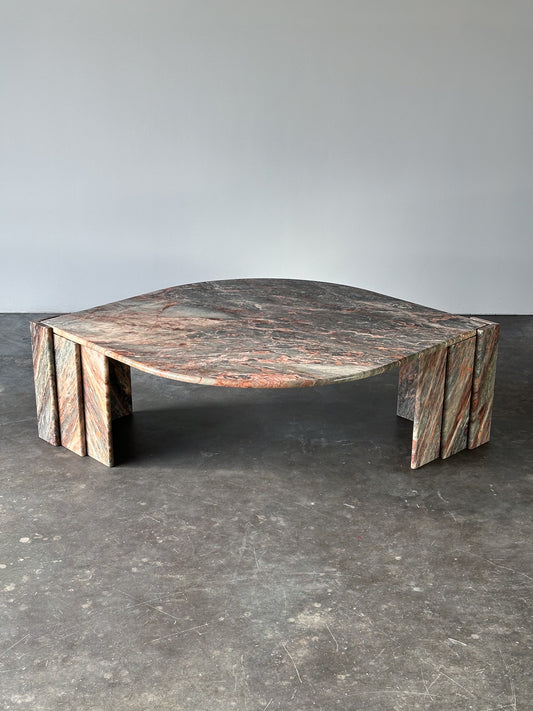 Fior Di Pesco Marble Sculptural Coffee Table, Italy, 1980s