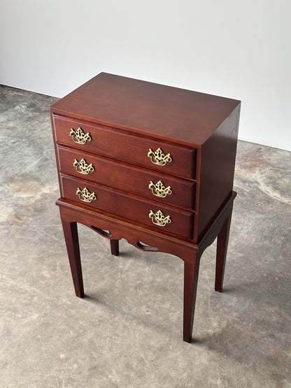 Georgian Chippendale Mahogany Three-Drawer Chest on Stand, 1960s