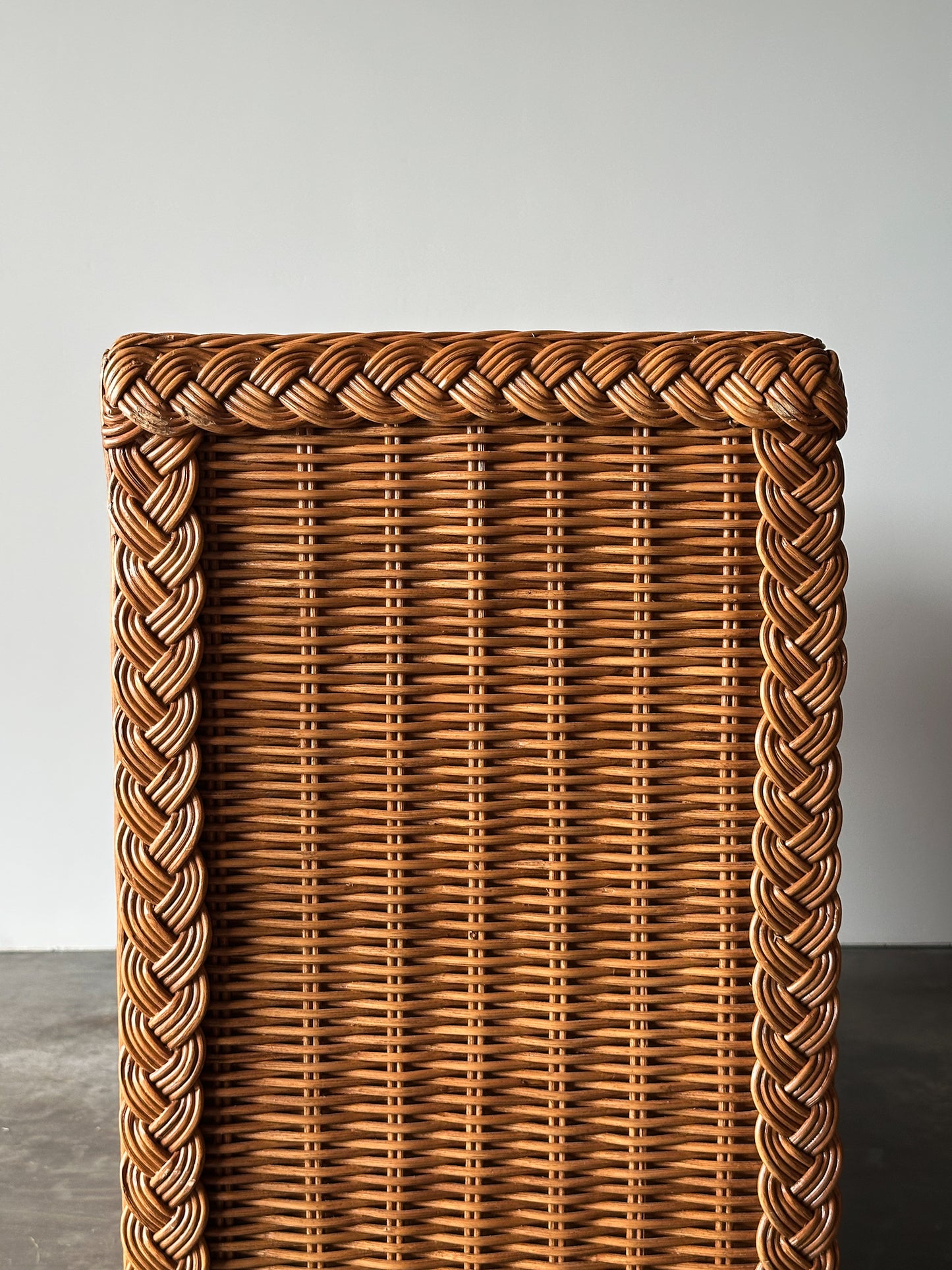 Vintage Woven Wicker Six-Drawer Dresser