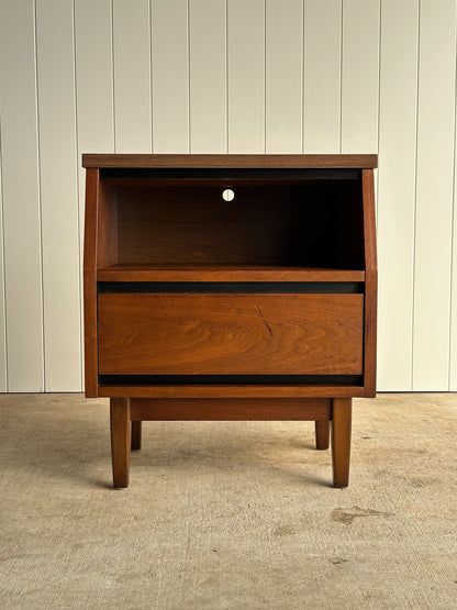 Mid-Century Walnut Nightstand by Stanley, C. 1960s