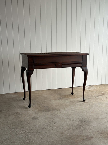 Antique Mahogany Lift-Top Writing Desk Console Table