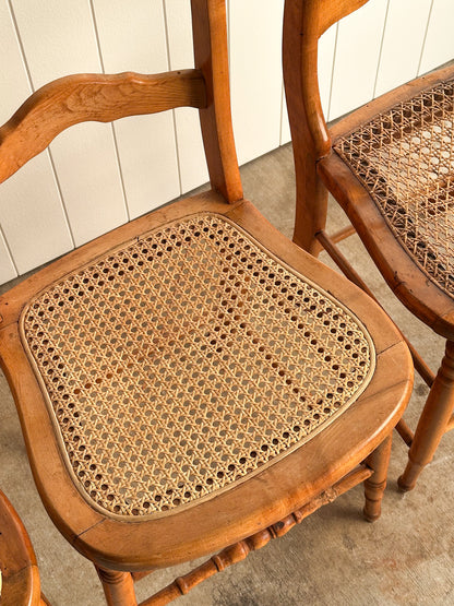 Antique French Country Dining Chairs, Set of 4