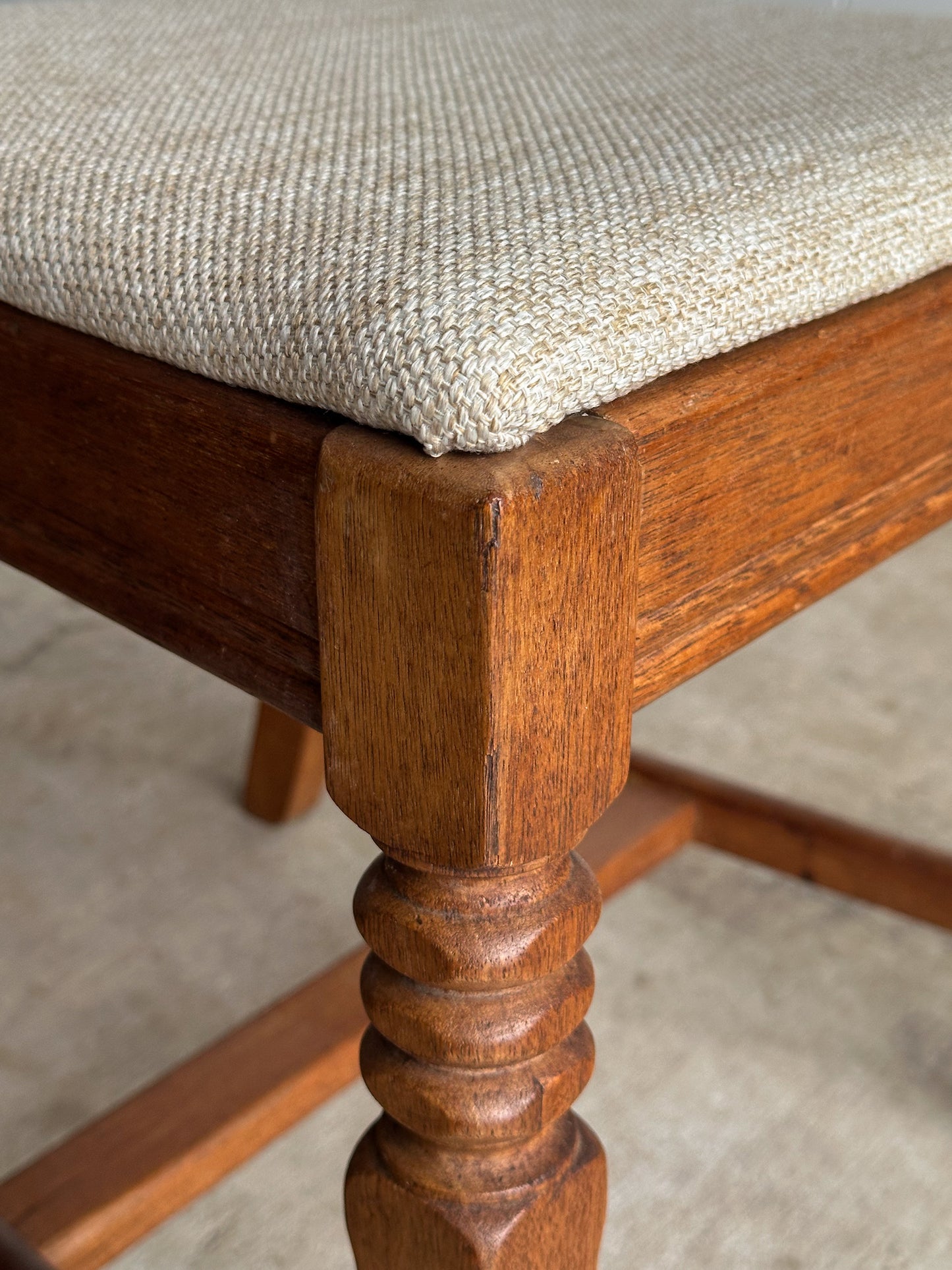 Set of Four Antique English Oak Dining Chairs, C. 1900