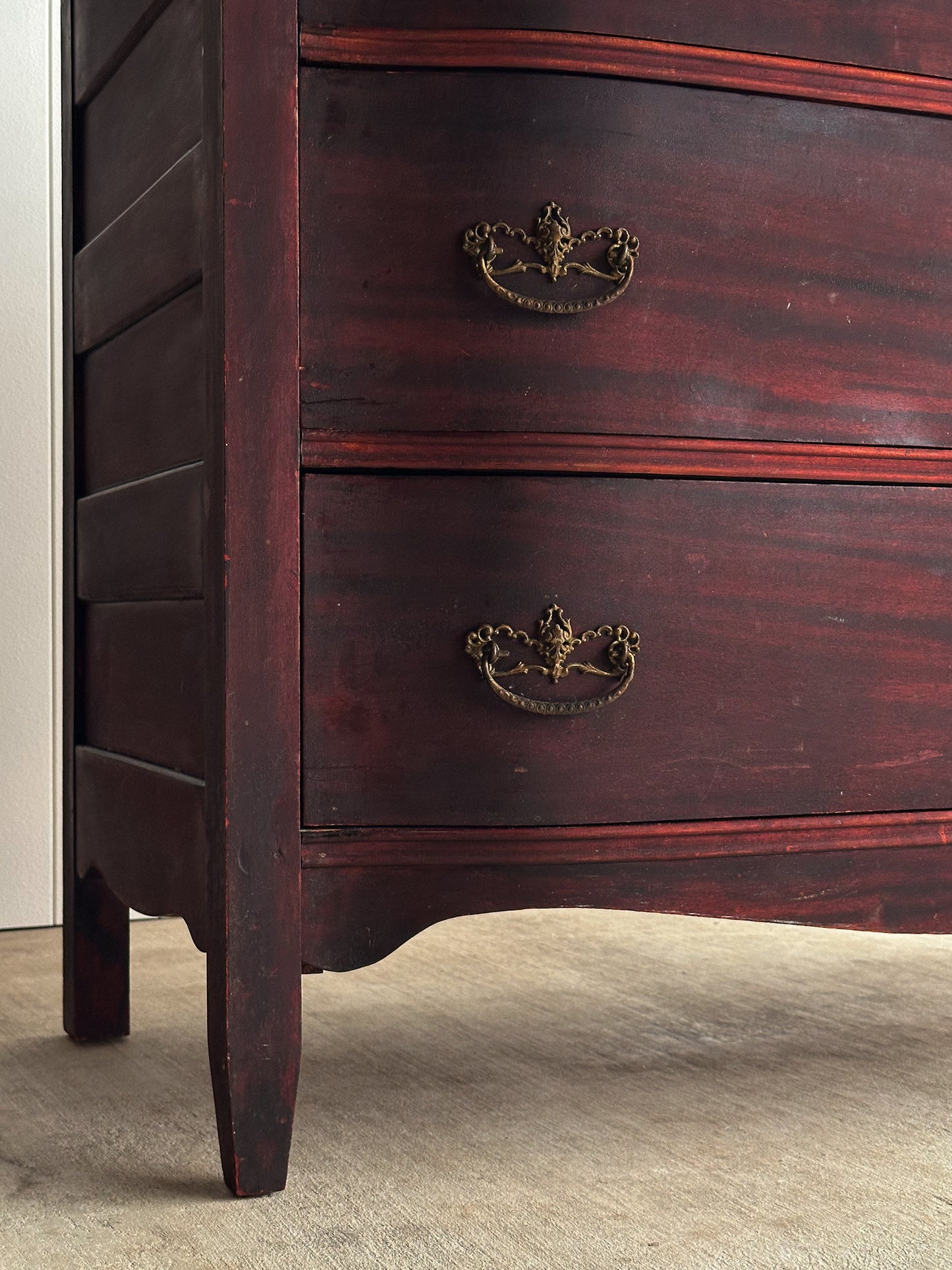 Antique Serpentine Mahogany Chest of Drawers, C. 1890