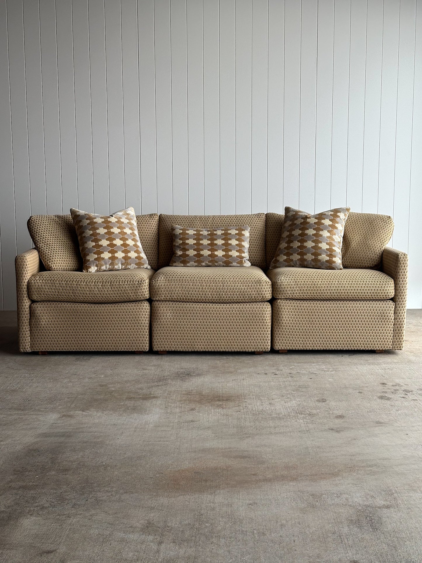 Vintage Three-Piece Modular Lounge Sectional Sofa, Charles Pfister for Knoll