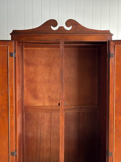 Late 19th Century Antique Mahogany Wardrobe Armoire with Original Mirrors