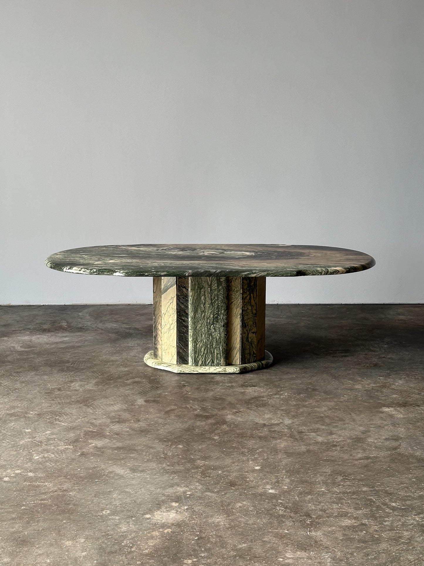 Cipollino Ondulato Marble Oval Coffee Table, Italy, 1980s
