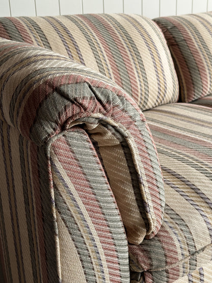 Vintage Postmodern Three-Piece Modular Sofa in Original Striped Upholstery, C. 1980s