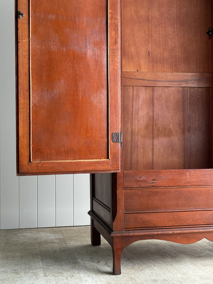 Late 19th Century Antique Mahogany Wardrobe Armoire with Original Mirrors