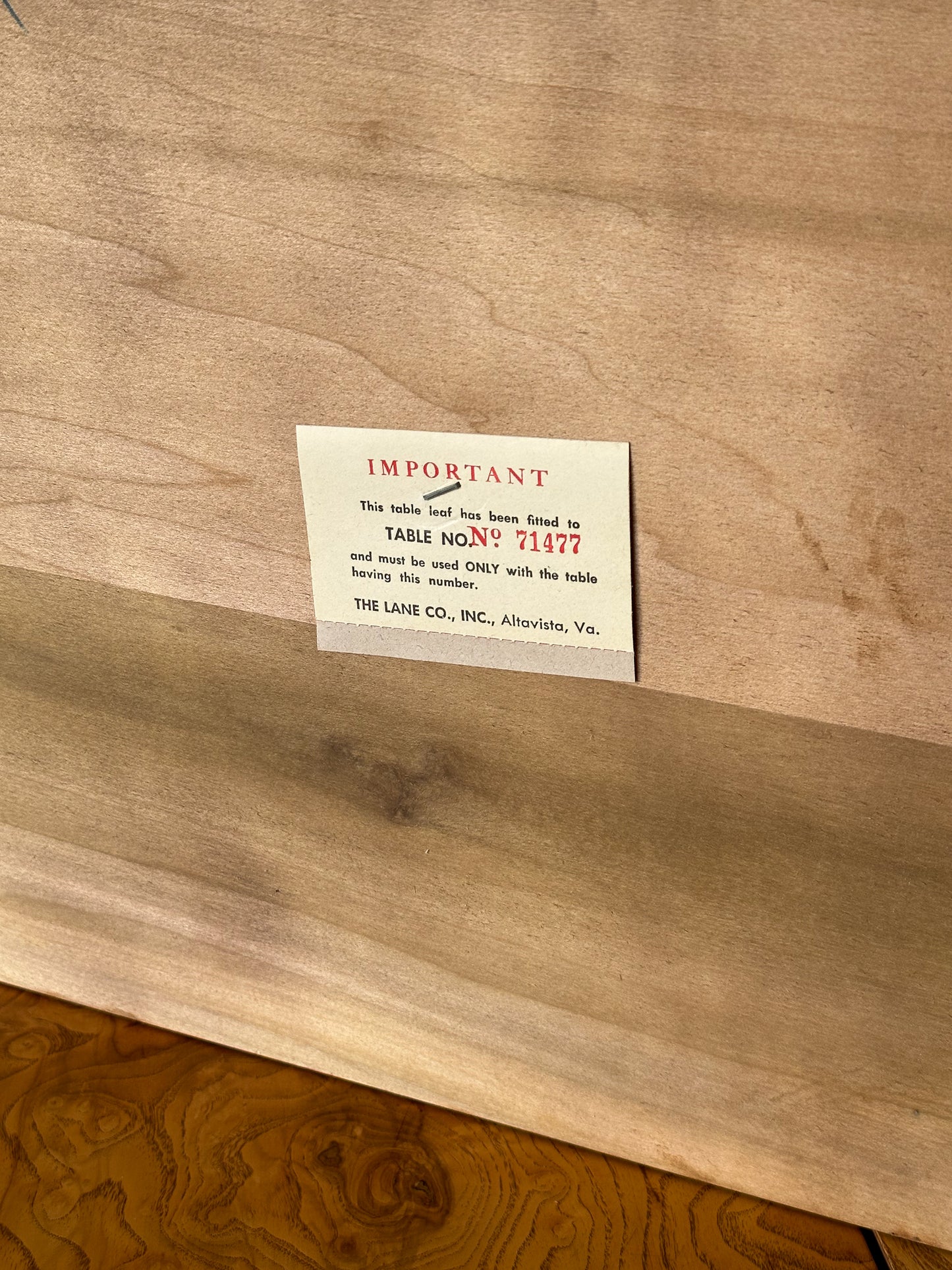Lane Burl Wood Extendable Parsons Dining Table in the Style of Milo Baughman, 1970s