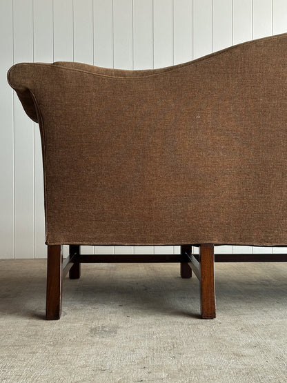 Vintage Chippendale-Style Camelback Sofa