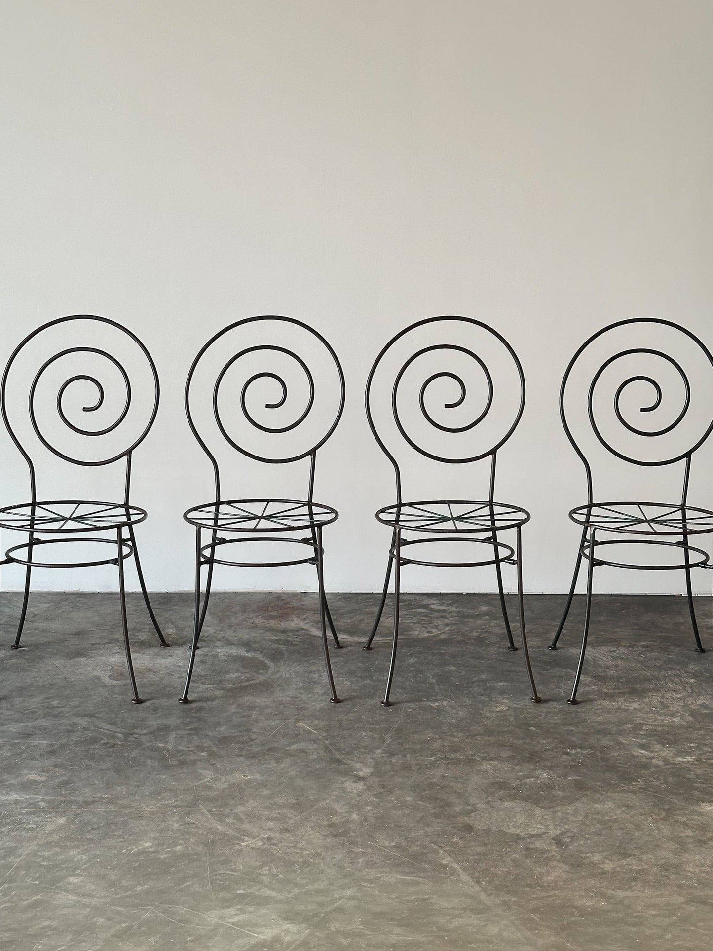 Spiral Iron Chairs in the Style of Luigi Serafini for Sawaya & Moroni, 1980s, Set of 6