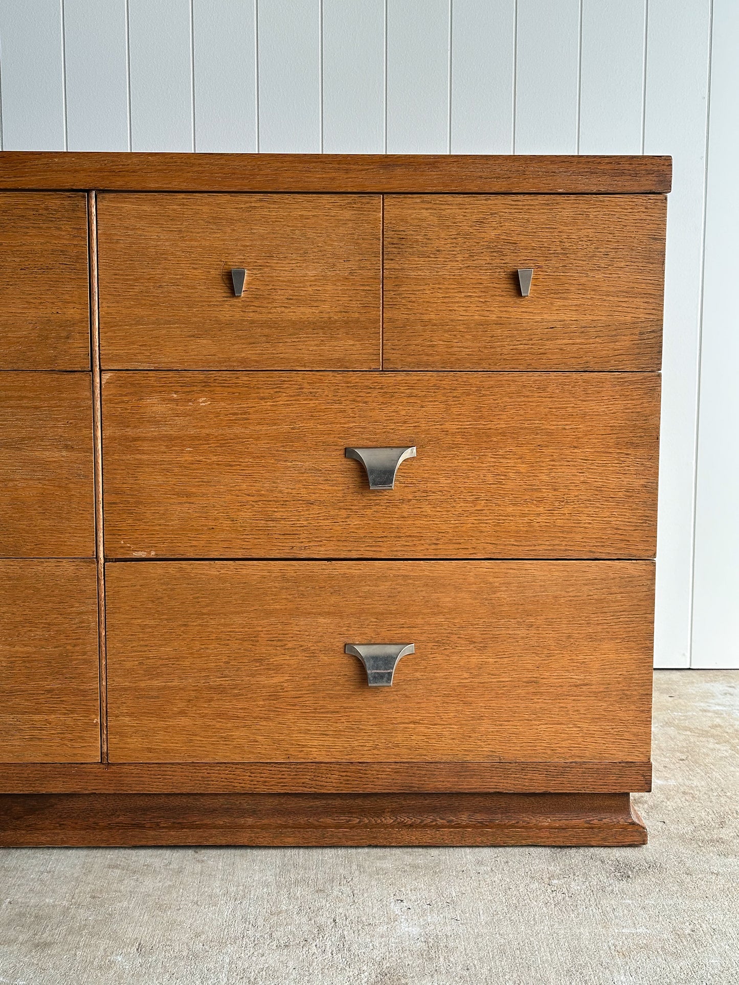 Architectural Oak 6-Drawer Dresser, C. 1960s