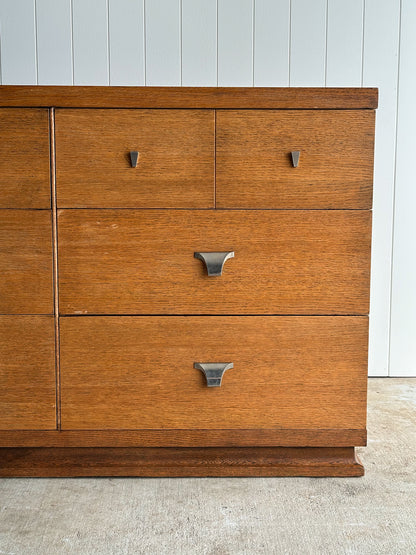 Architectural Oak 6-Drawer Dresser, C. 1960s