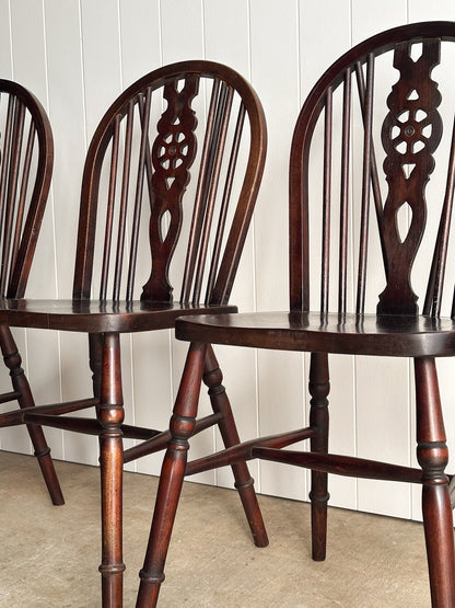 Antique English Windsor Dining Chairs, Set of 4