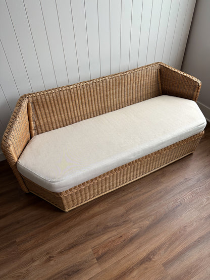 Vintage Brown Jordan Braided Wicker Sofa