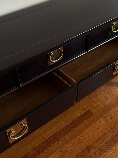 Vintage Century Furniture Black Lacquered Console Table