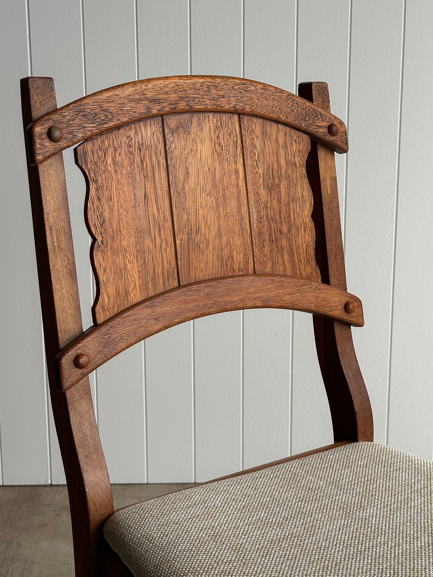 Set of Four Antique English Oak Dining Chairs, C. 1900