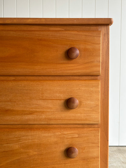 Vintage Pine Chest of Drawers with Scalloped Apron