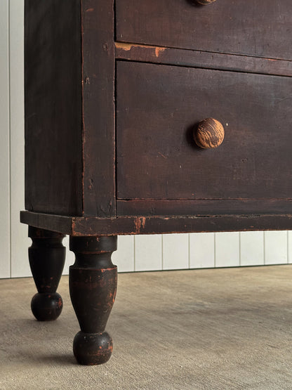 Late 19th Century Antique Painted Pine Chest of Drawers, Original Surface