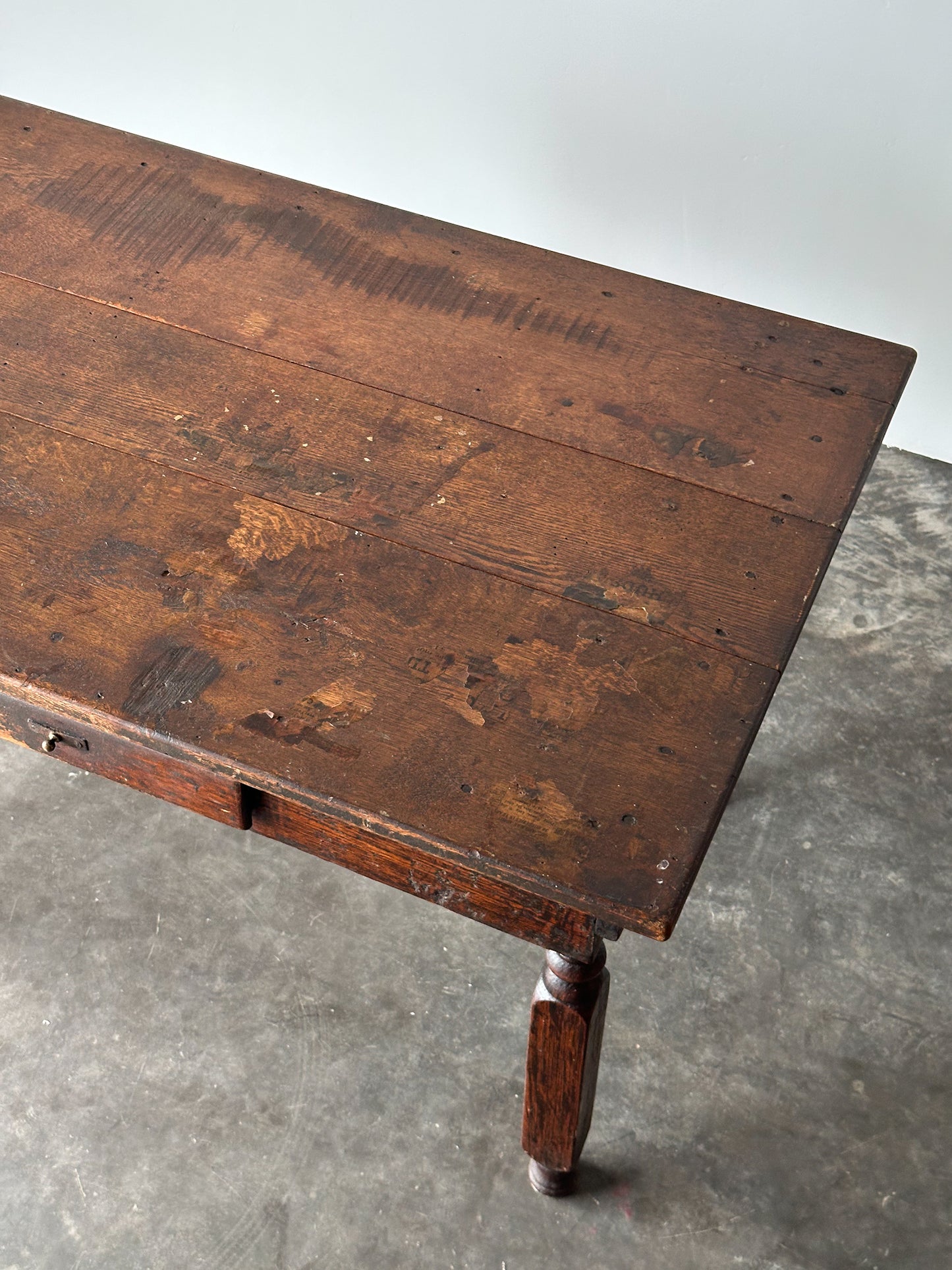 Antique American Country Store Oak General Table, Late 19th Century