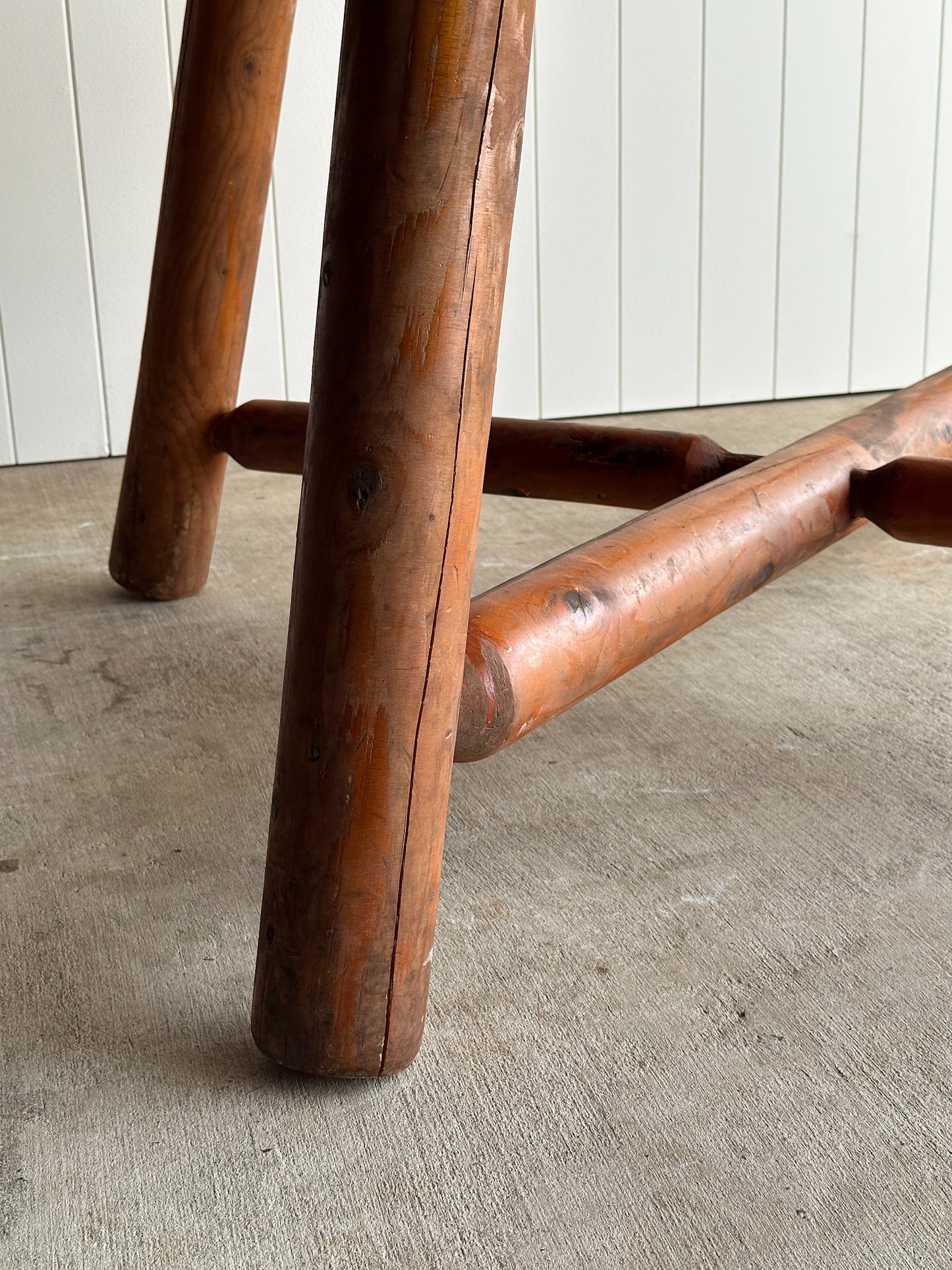 Early 20th Century Pine Dining Table with Scalloped Edge