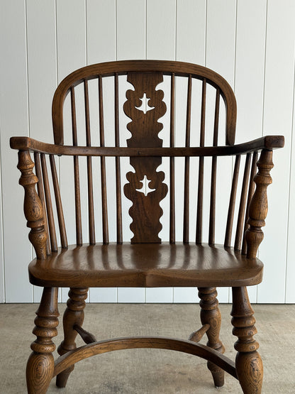 Vintage Conant Ball Oak Windsor Dining Chairs, Set of Six