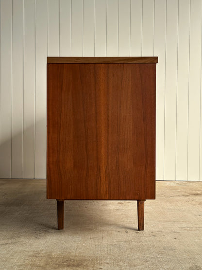 Mid-Century Walnut Nine-Drawer Dresser by Stanley, C. 1960s