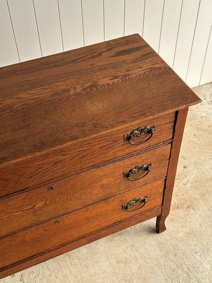 Antique Oak Chest of Drawers, Late 19th Century