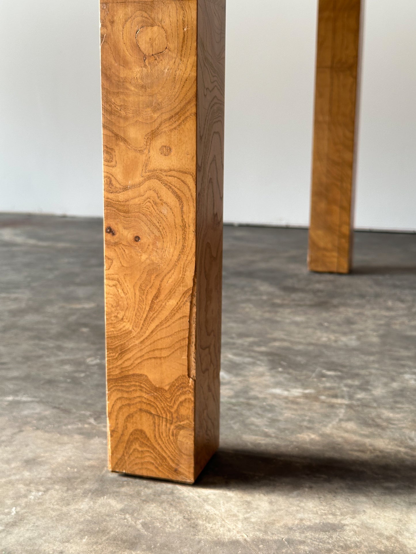 Lane Burl Wood Extendable Parsons Dining Table in the Style of Milo Baughman, 1970s
