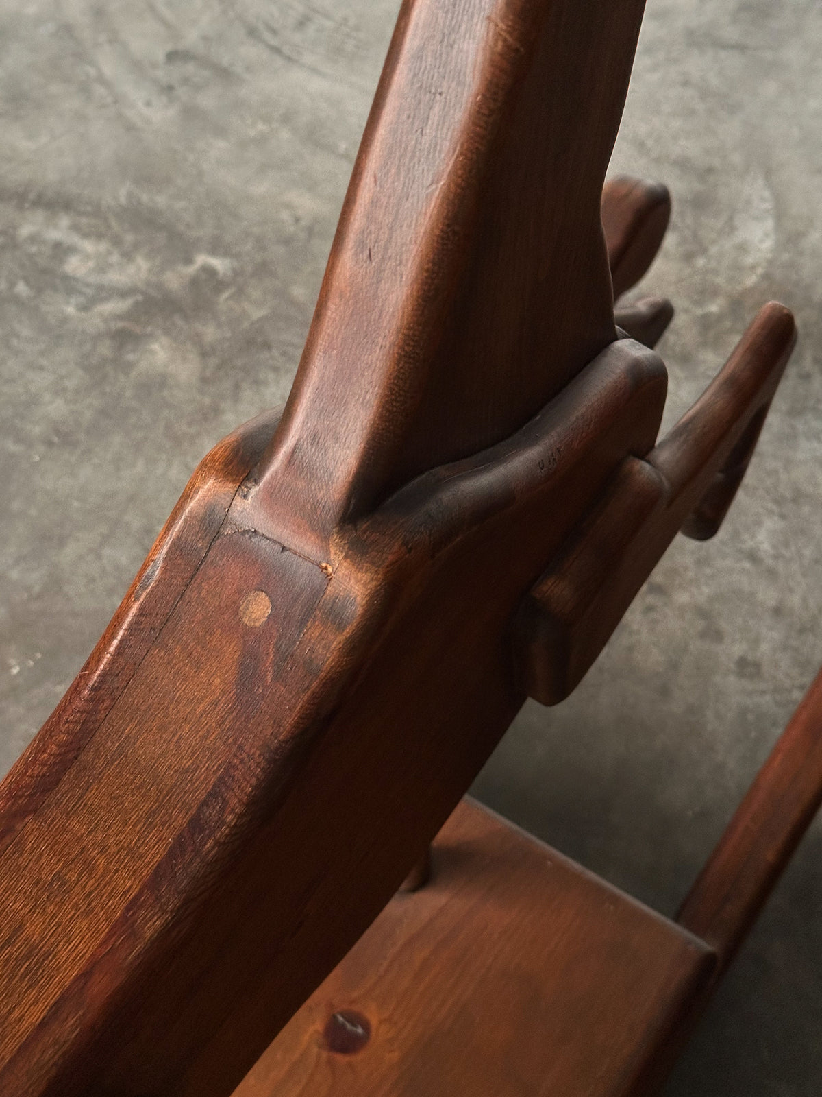 Handcrafted Mid-Century Sculptural Pine Rocking Horse