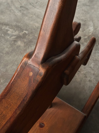 Handcrafted Mid-Century Sculptural Pine Rocking Horse