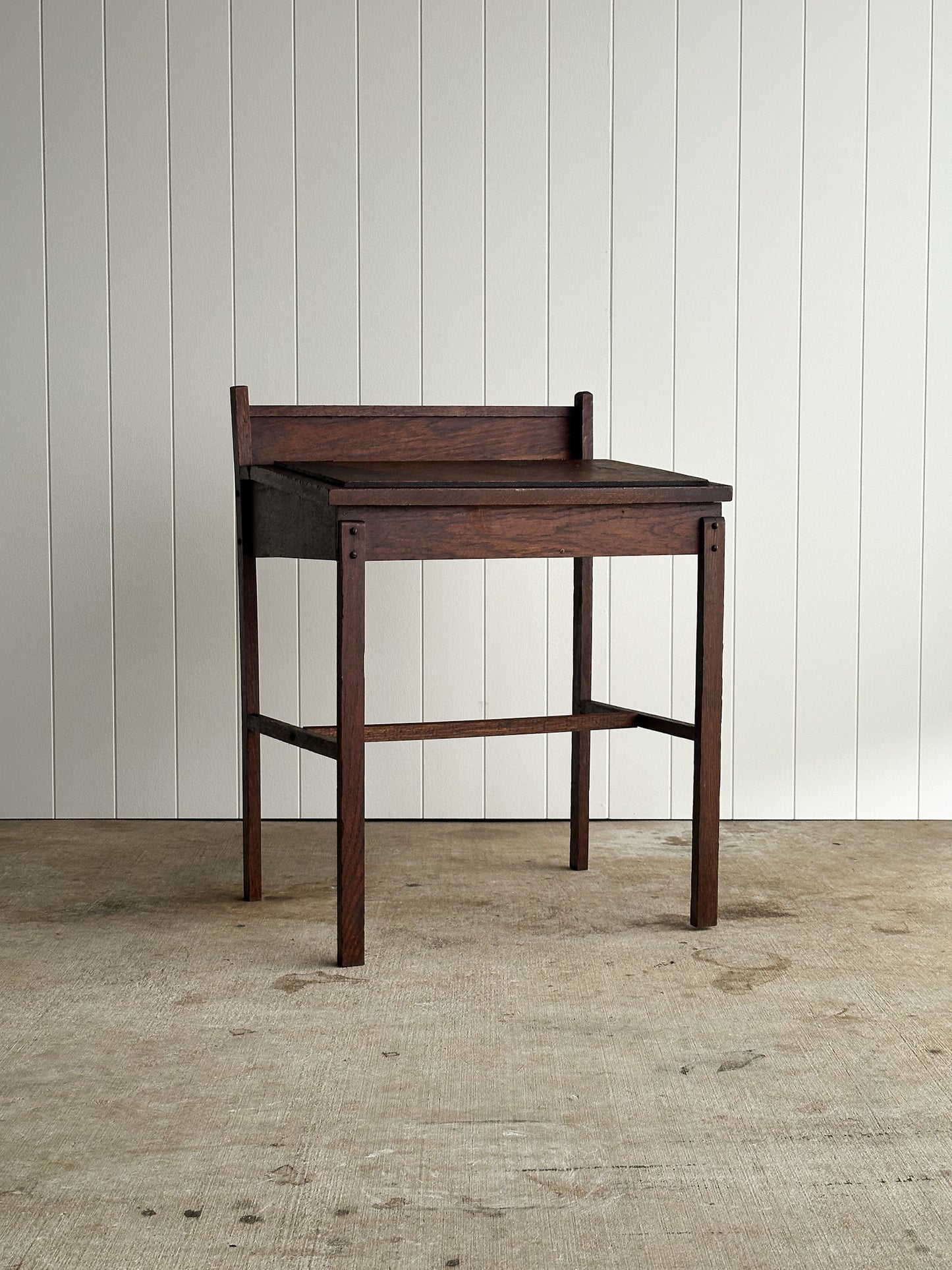 Antique 19th Century Oak Schoolhouse Writing Desk