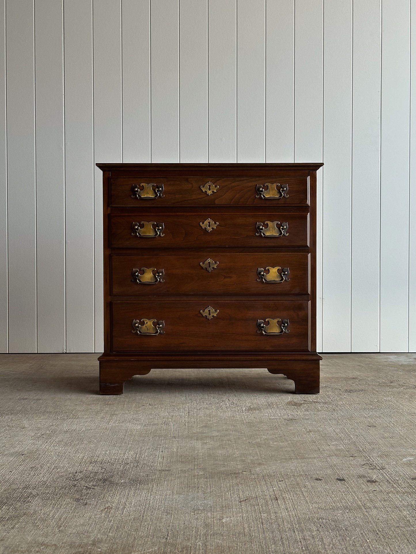 Pair of Pennsylvania House Georgian Cherry Bachelor Chests, C. Late 20th Century