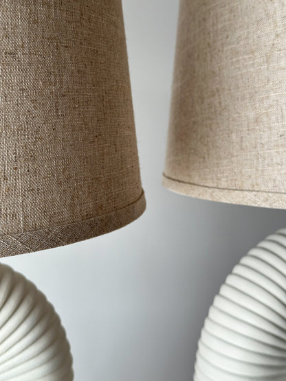 Vintage Plaster Nautilus Table Lamps, Pair