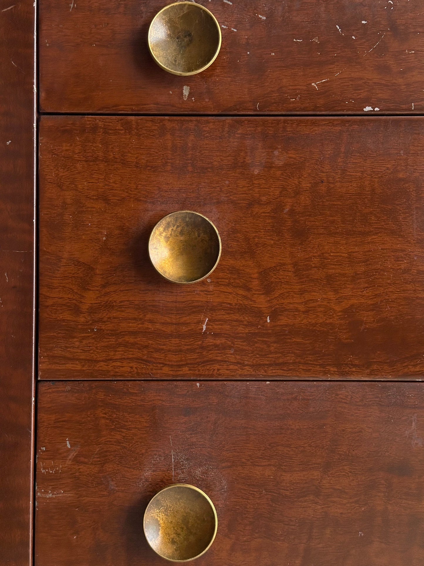 Vintage Norman Bel Geddes Steel Chest of Drawers With Brass Pulls, C. 1930s